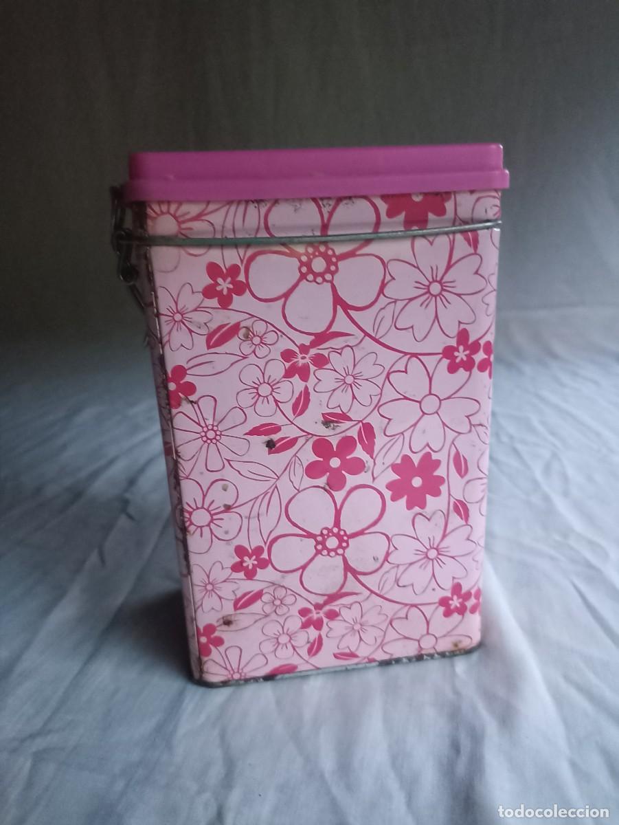 Coleccionismo: Caja met&aacute;lica rectangular rosada - Foto 1