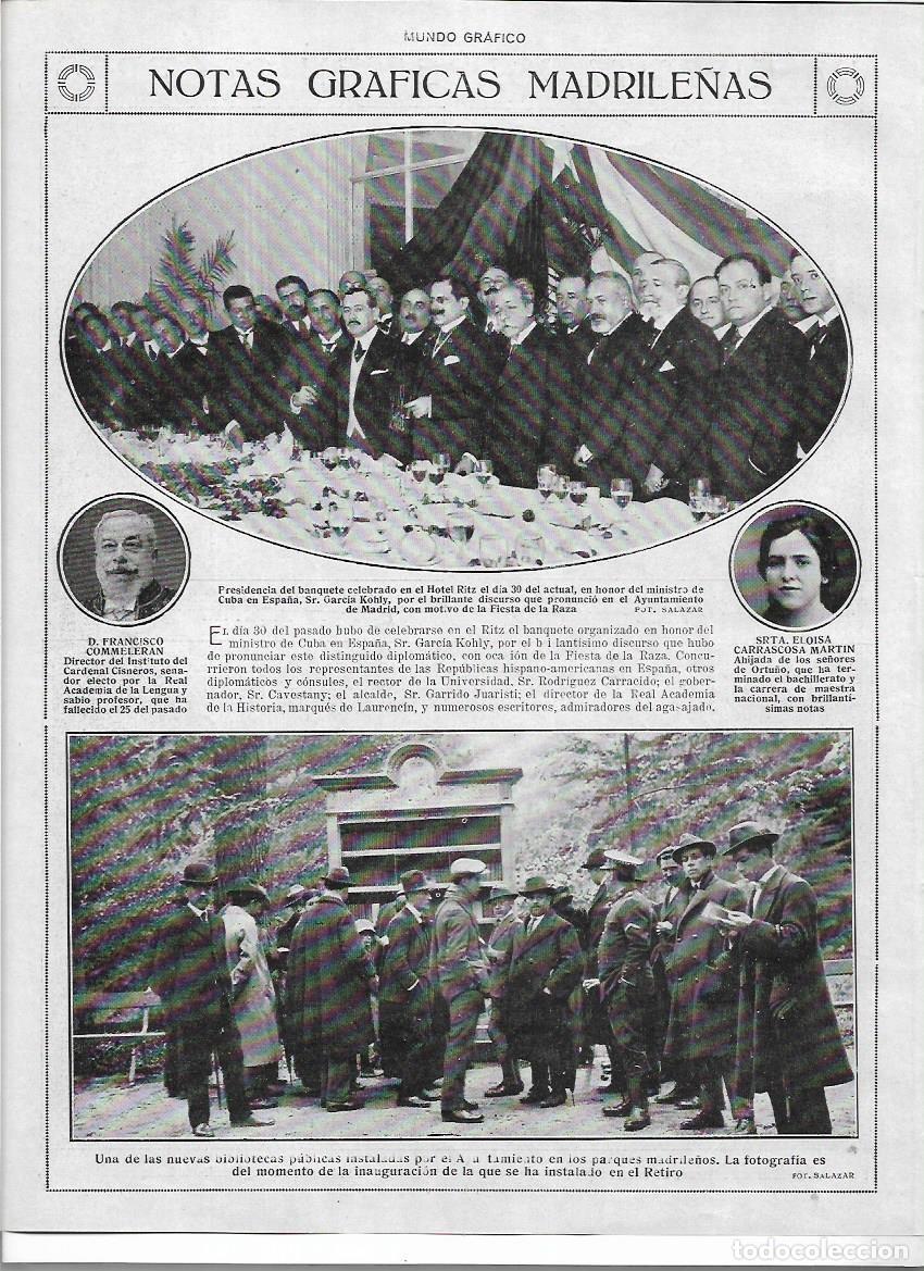 Colecionismo: A&Ntilde;O 1919 RECORTE PRENSA MADRID INAUGURACION DE LA BIBLIOTECA PUBLICA EN EL PARQUE DEL RETIRO