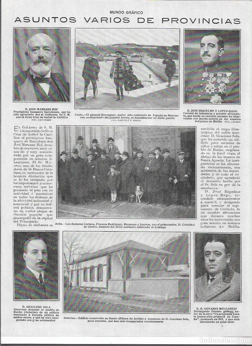Colecionismo: A&Ntilde;O 1919 RECORTE PRENSA ASTURIAS BUE&Ntilde;O RIBERA DE ARRIBA ESCUELA EDIFICIO GRACIANO SELA