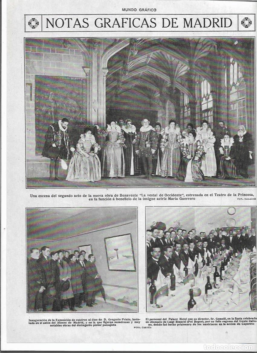 Colecionismo: A&Ntilde;O 1919 RECORTE PRENSA PINTURA MADRID INAUGURACION EXPOSICION PINTOR GREGORIO PRIETO PAISAJES
