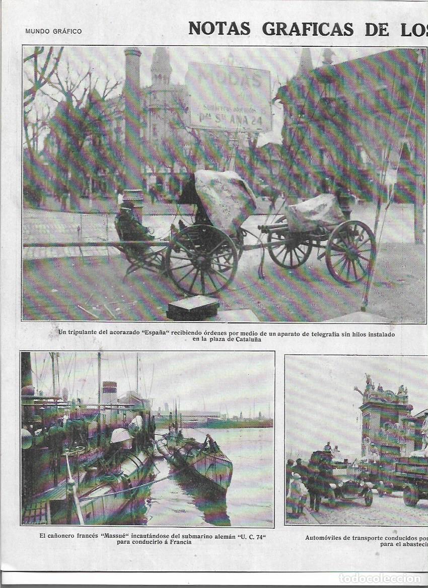 Colecionismo: A&Ntilde;O 1919 RECORTE PRENSA BARCELONA SUCESOS TELEGRAFIA PLAZA CATALU&Ntilde;A INFANTERIA MARINA AMBULANCIA
