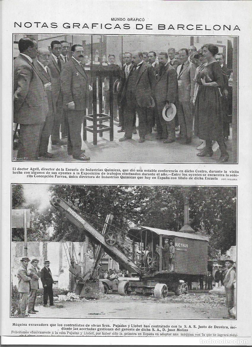 Colecionismo: A&Ntilde;O 1920 RECORTE PRENS BARCELONA MAQUINA EXCAVADORA SRES PUJADAS LLOBET HAN CONTRATADO A JUAN MOLINS