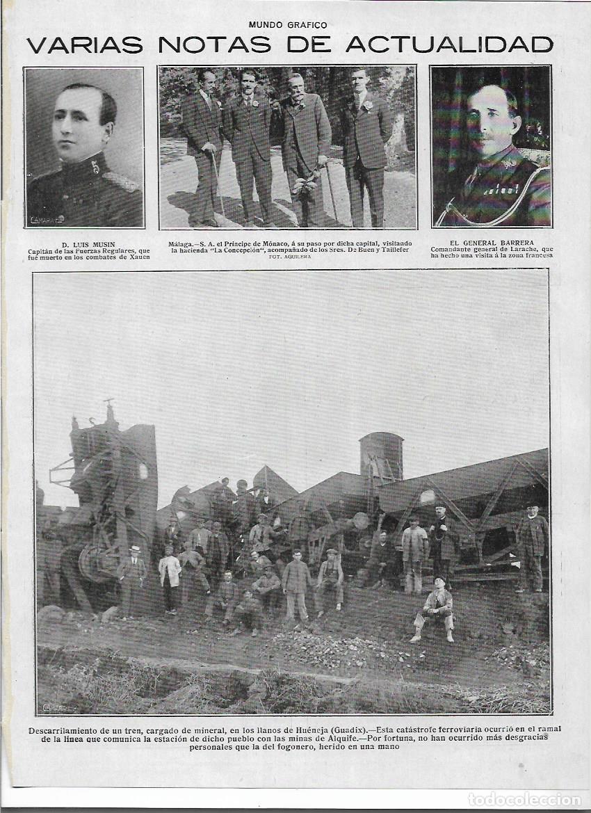 Colecionismo: A&Ntilde;O 1920 RECORTE PRENSA MALAGA VISITA DEL PRINCIPE DE MONACO HACIENDA LA CONCEPCION