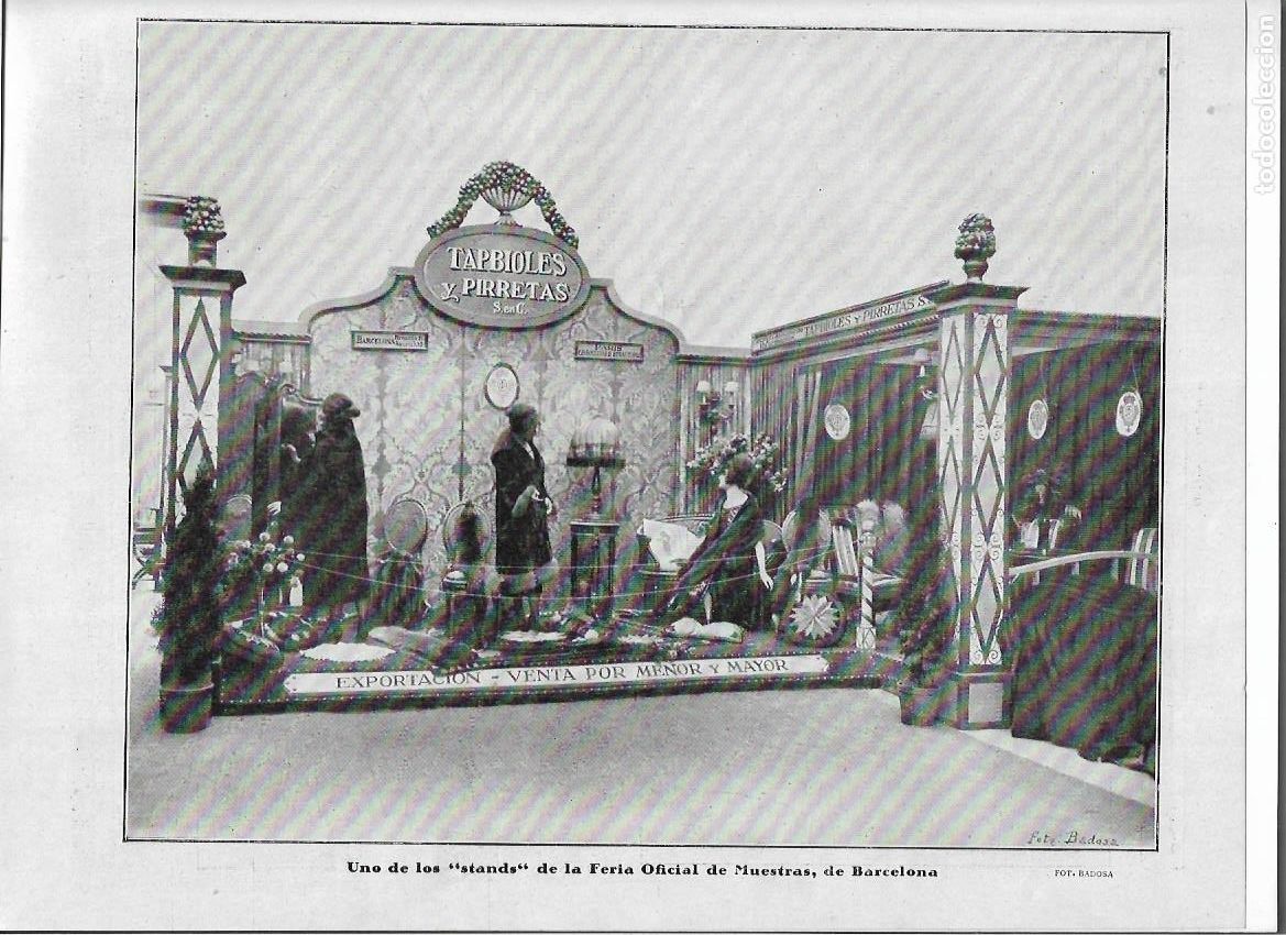 Coleccionismo: A&Ntilde;O 1920 RECORTE PRENSA STAND EMPRESA TAPBIOLES Y PIRRETAS FERIA MUESTRAS DE BARCELONA