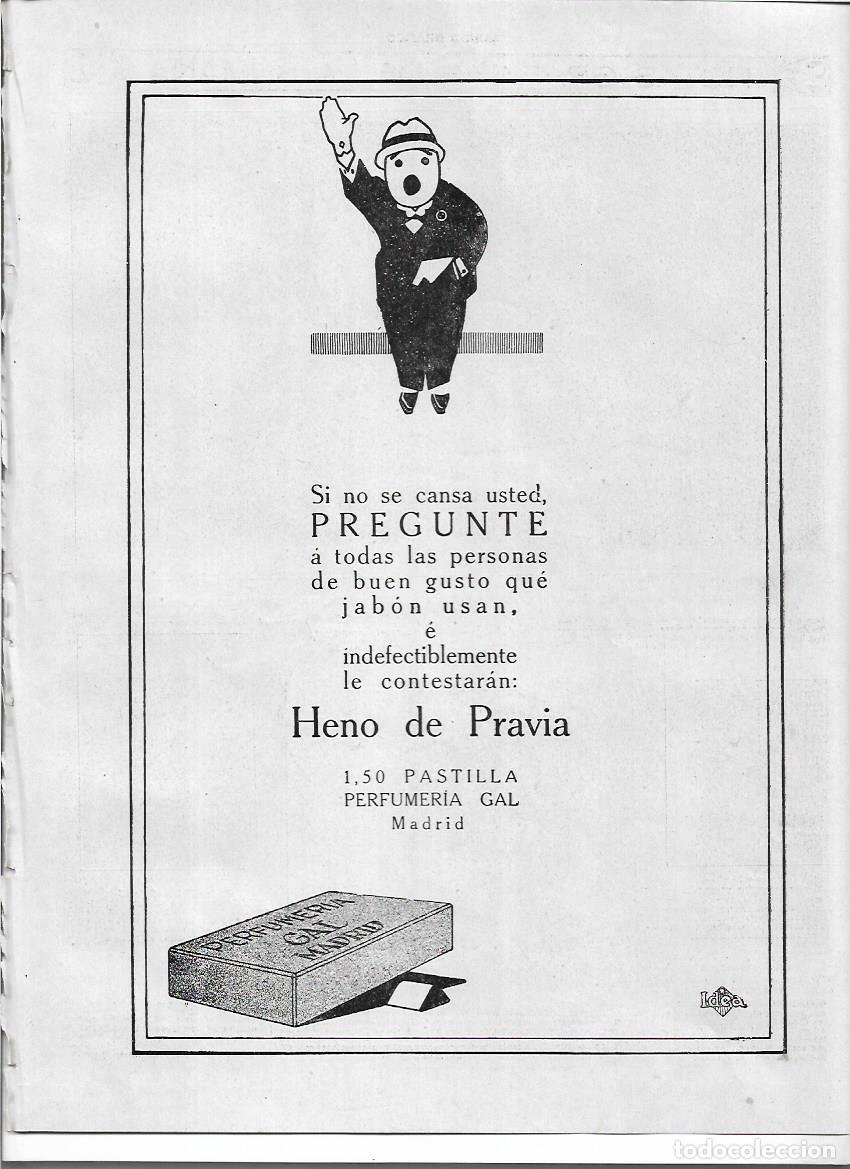 Colecionismo: A&Ntilde;O 1920 RECORTE PRENSA PUBLICIDAD PASTILLA DE JABON HENO DE PRAVIA PERFUMERIA GAL MADRID