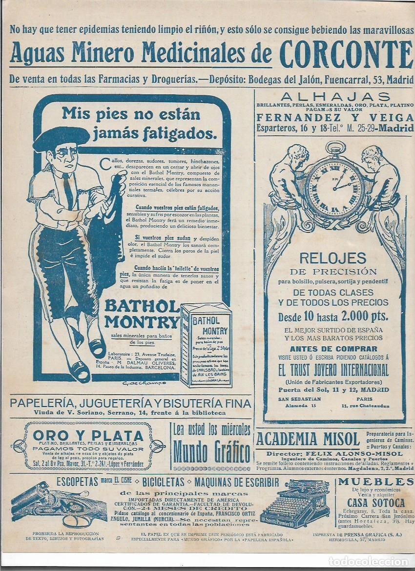 Colecionismo: A&Ntilde;O 1920 RECORTE PRENSA PUBLICIDAD BATHOL MONTRY CUIDADO DE LOS PIES SABA&Ntilde;ONES CALLOS QUEMAZONES