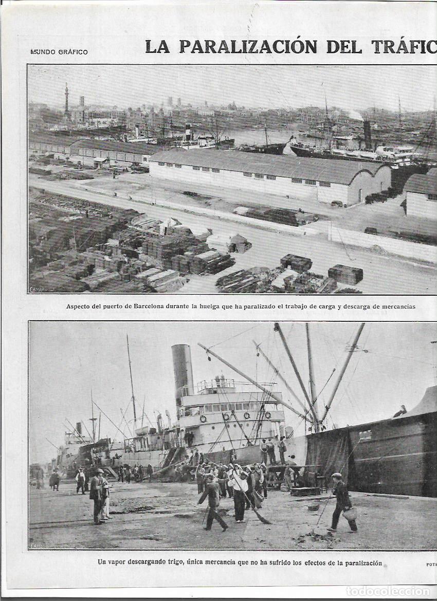 Colecionismo: A&Ntilde;O 1920 RECORTE PRENSA PUERTO BARCELONA HUELGA CARGADORES PARALIZACION TRAFICO DESCARGA TRIGO