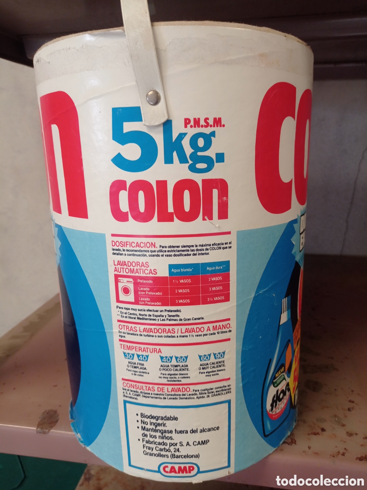 Coleccionismo: ANTIGUO TAMBOR DETERGENTE COLON - Foto 2
