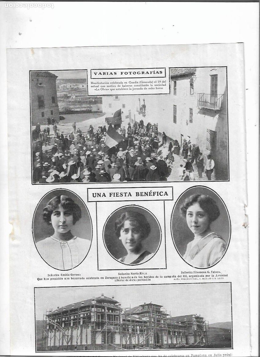 Colecionismo: A&Ntilde;O 1912 RECORTE PRENS GUADIX GRANADA MANIFESTACION CONSTITUCION SOCIEDAD LA OBRA JORNADA DE 8 HORAS