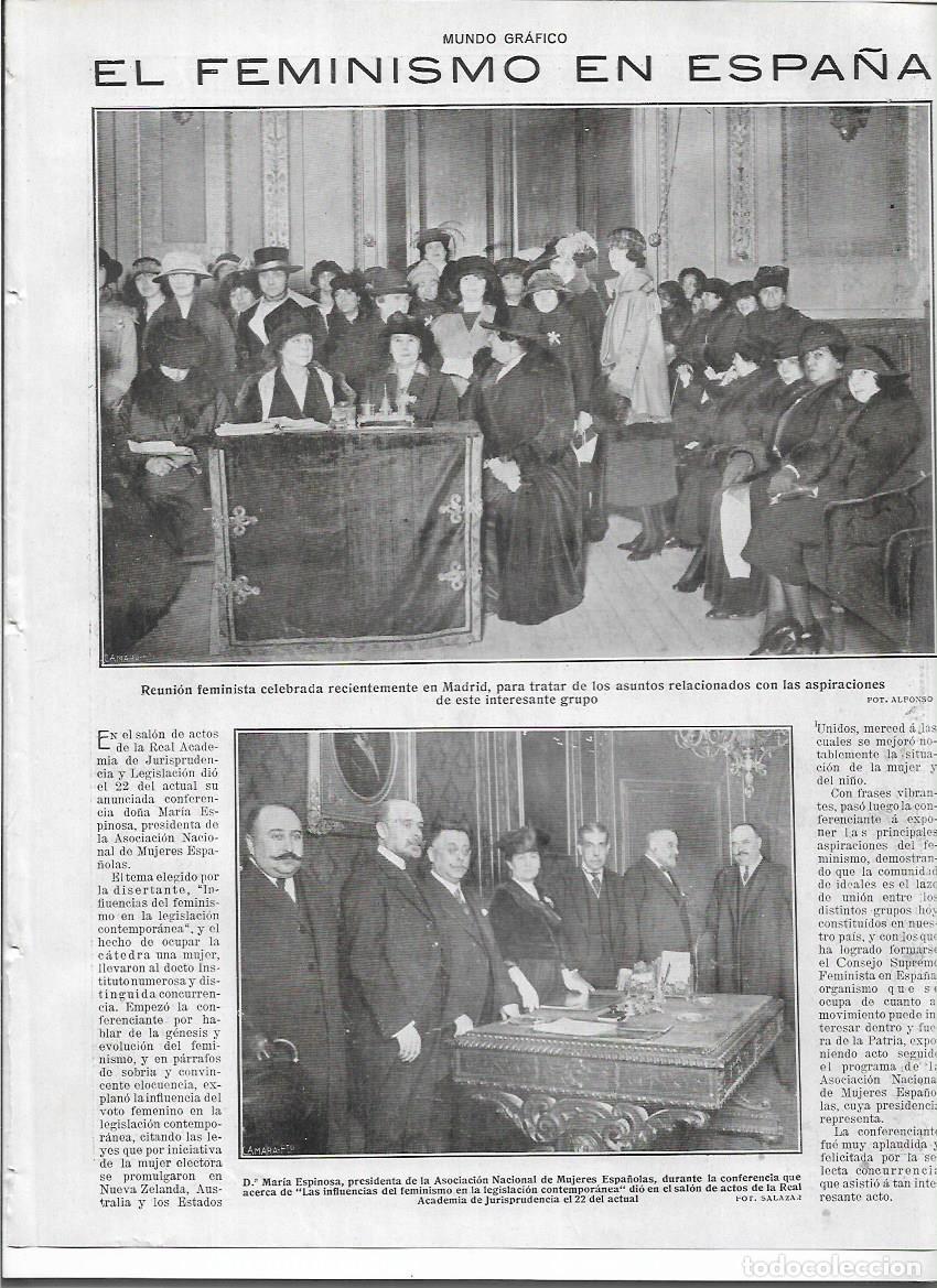 Colecionismo: A&Ntilde;O 1920 RECORTE PRENSA EL FEMINISMO EN ESPA&Ntilde;A MARIA ESPINOSA PRESIDENTA ASOCIACION NACIONAL MUJERES