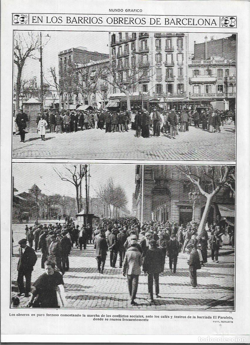 Coleccionismo: A&Ntilde;O 1920 RECORTE PRENSA BARCELONA BARRIOS OBREROS EL PARALELO BARES REUNION OBREROS EN HUELGA