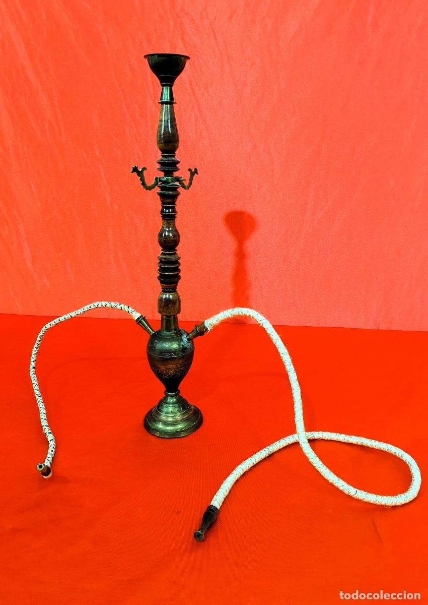 Coleccionismo: Cachimba madera y bronce - Foto 1