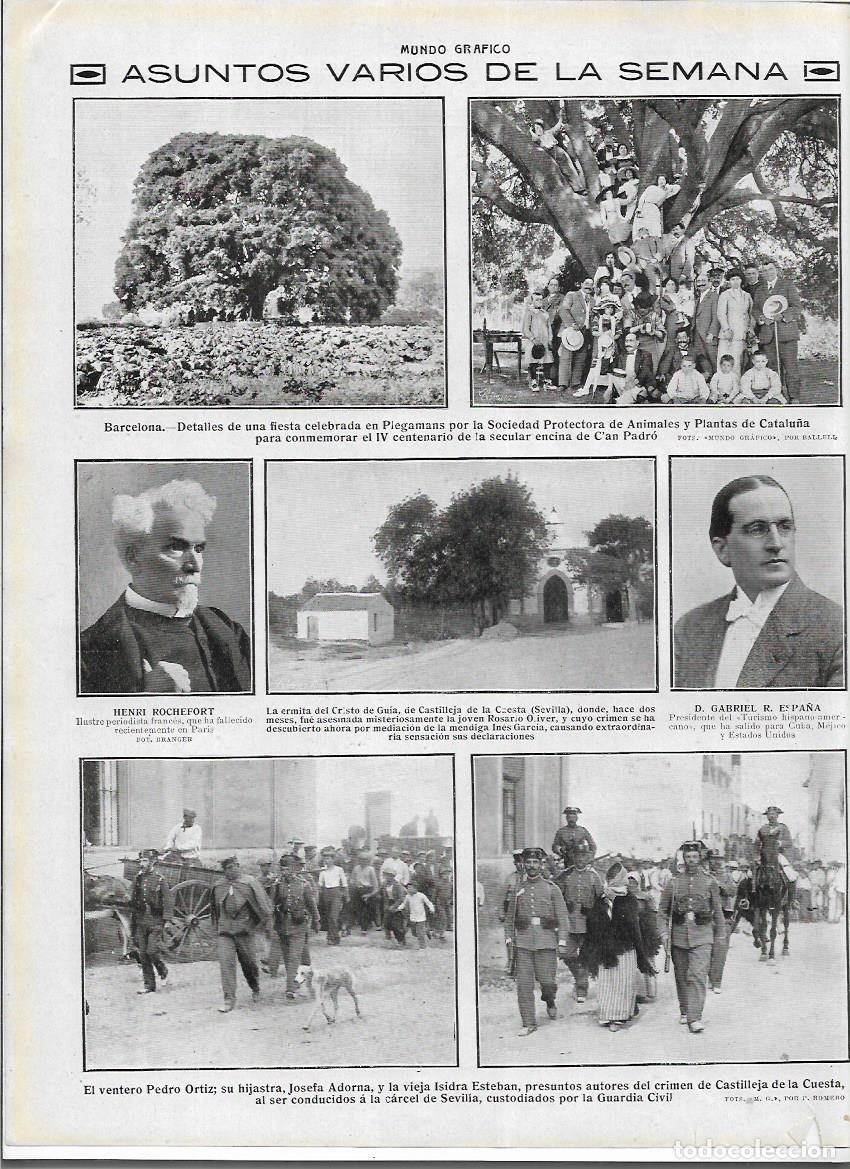 Colecionismo: A&Ntilde;O 1913 RECORTE PRENSA CRIMEN CASTILLEJA DE LA CUESTA SEVILLA ERMITA CRISTO DE GUIA ROSARIO OLIVER