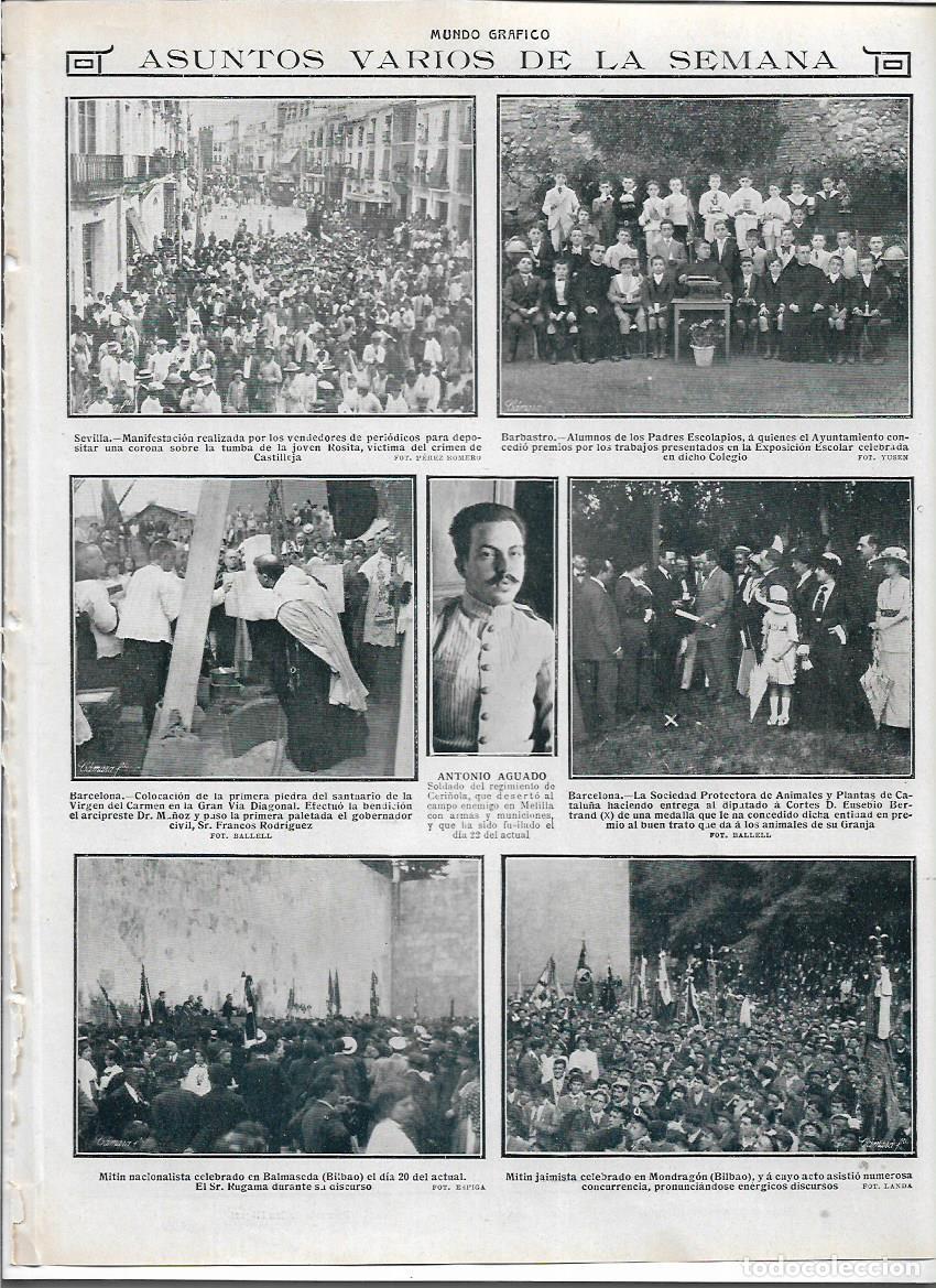 Collectionnisme: A&Ntilde;O 1913 RECORTE PRENSA BILBAO BALMASEDA MONDRAGON MITIN JAIMISTA DISCURSO SR RUGAMA