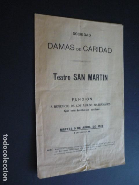 Collectionnisme: BUENOS AIRES 1918 TEATRO SAN MARTIN PROGRAMA OBRA HERMANOS ALVAREZ QUINTERO LOLA MEMBRIVES