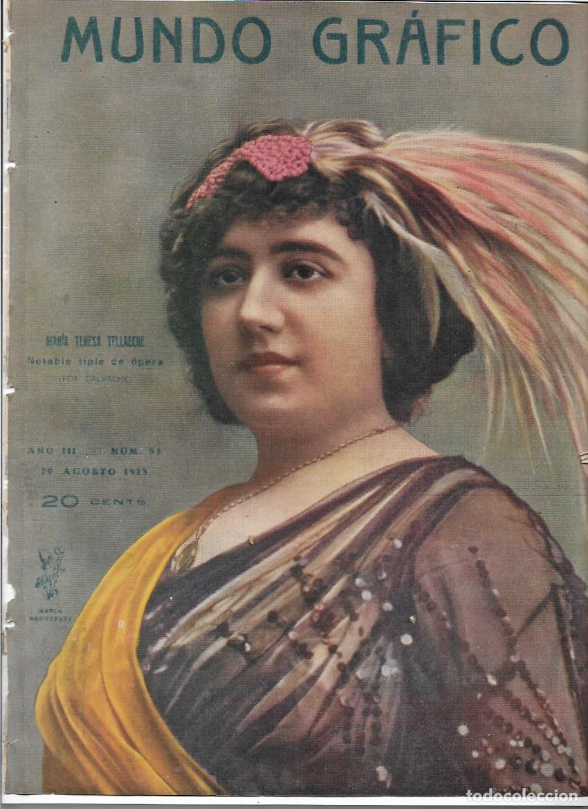 Collectionnisme: A&Ntilde;O 1913 RECORTE PRENSA MARIA TERESA TELLAECHE ARTISTA CANTANTE TIPLE OPERA FOTOGRAFIA CALVACHE