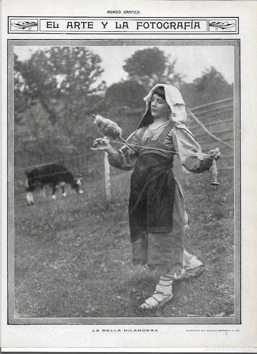 Collectionnisme: A&Ntilde;O 1913 RECORTE PRENSA FOTOGRAFIA ARTISTICA BELLA HILANDERA FOTO G SUS VIVES