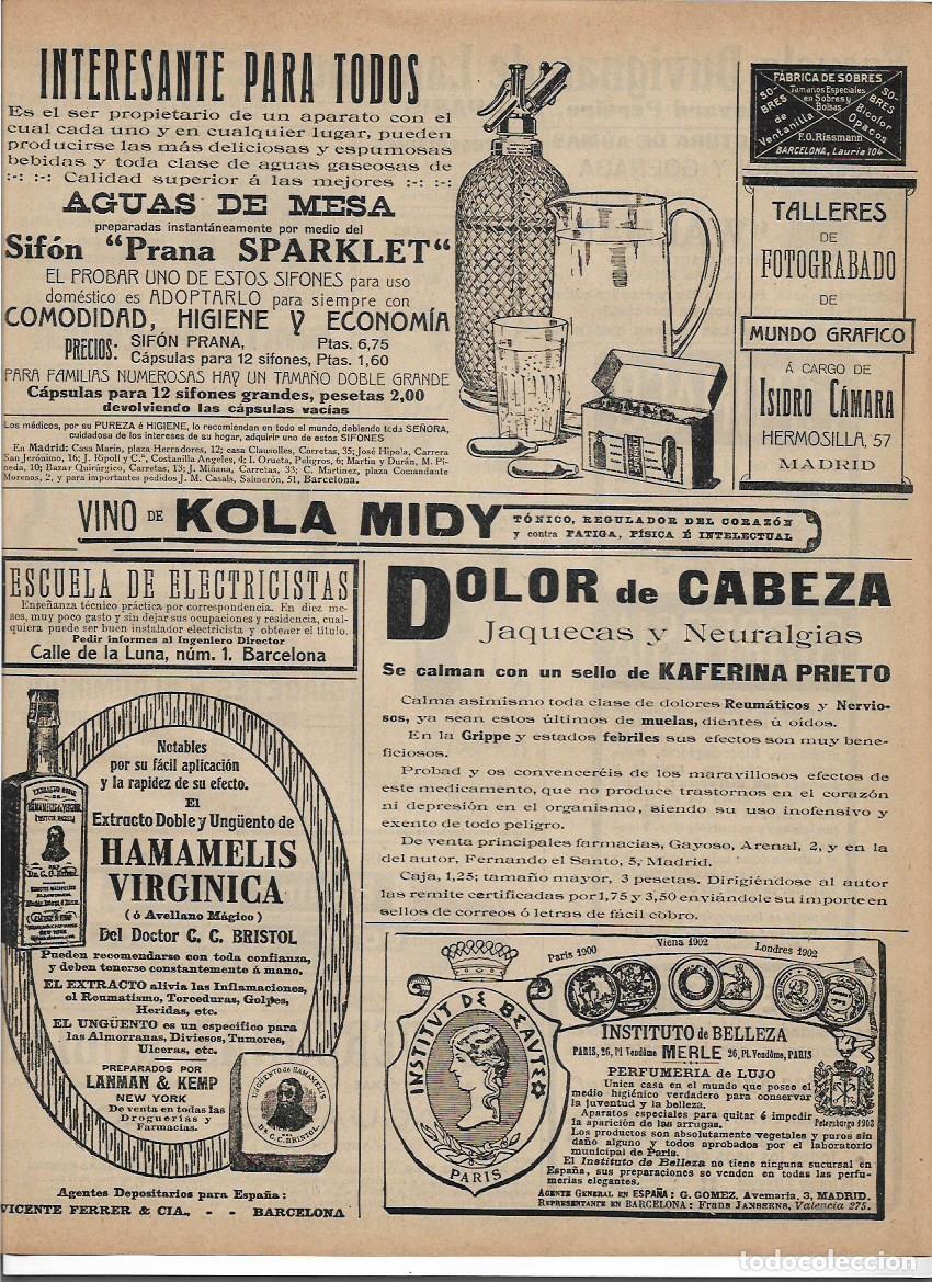Collectionnisme: A&Ntilde;O 1913 RECORTE PRENSA PUBLICIDAD KAFERINA PRIETO DOLOR DE CABEZA CALMANTE PRODUCTOS FARMACEUTICOS