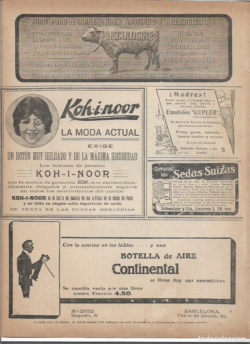Collectionnisme: A&Ntilde;O 1913 RECORTE PRENSA PUBLICIDAD NEUMATICOS CONTINENTAL BOTELLA DE AIRE LLENAR LAS RUEDAS COCHES