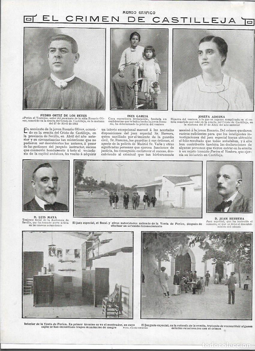 Coleccionismo: A&Ntilde;O 1913 RECORTE PRENSA CRIMEN DE CASTILLEJA SEVILLA ROSARIO OLIVER VENTA DE PERICO ERMITA