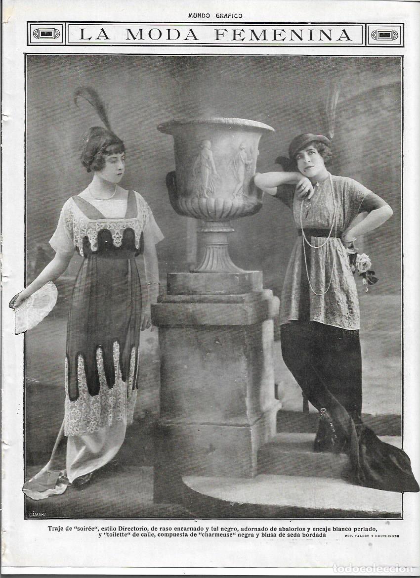 Collectionnisme: A&Ntilde;O 1913 RECORTE PRENSA MODA FEMENINA MUJER TRAJE SOIREE ESTILO DIRECTORIO TOILETTE DE CALLE
