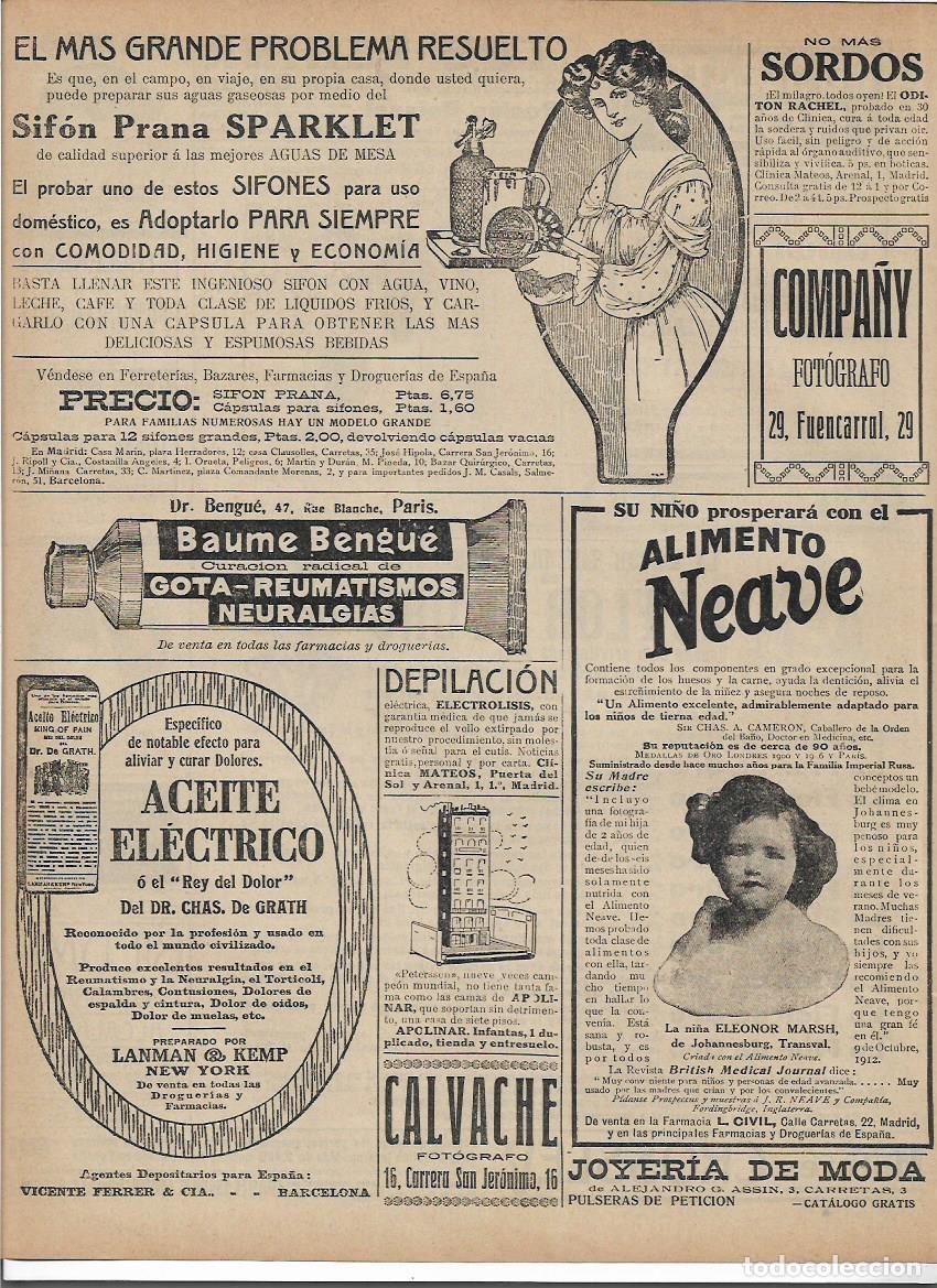 Collectionnisme: A&Ntilde;O 1913 RECORTE PRENSA PUBLICIDAD ALIMENTO NEAVE ALIMENTO INFANTIL NI&Ntilde;OS FARMACIA L CIVIL MADRID