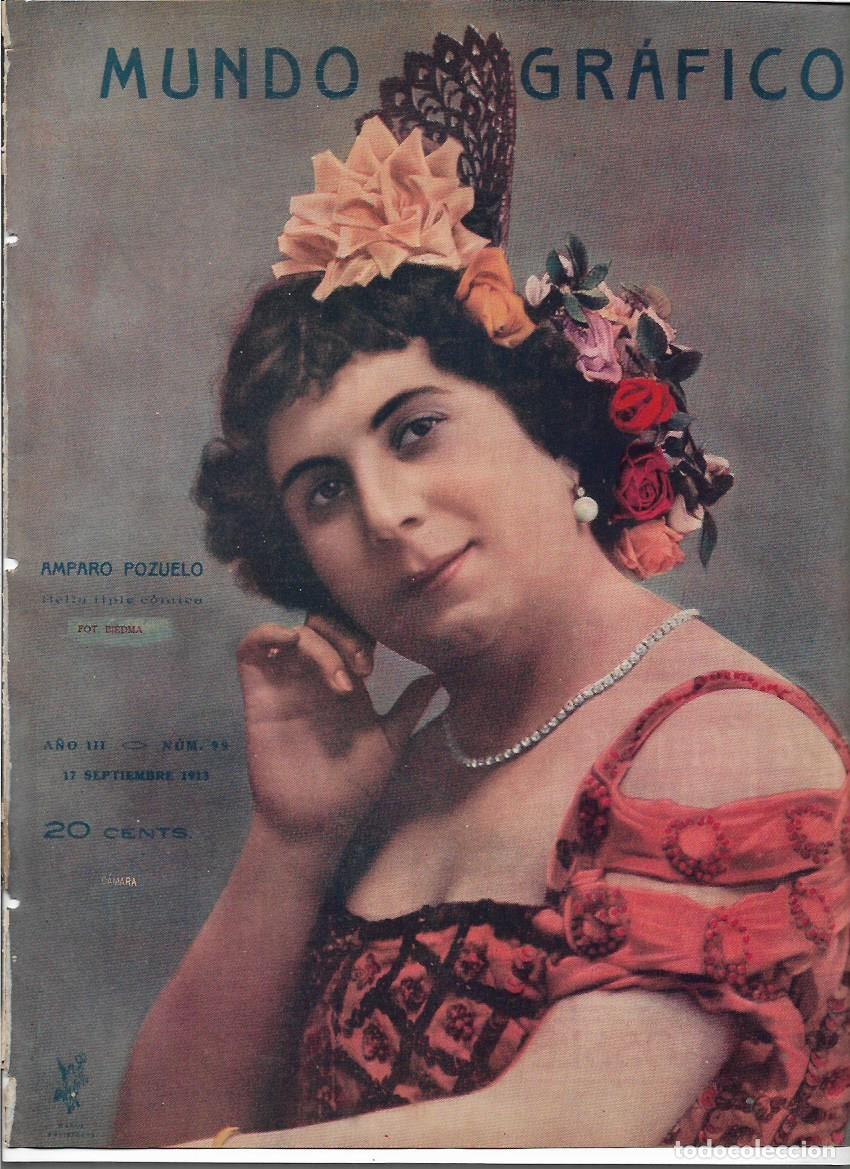 Collectionnisme: A&Ntilde;O 1913 RECORTE PRENSA AMPARO POZUELO ARTISTA TIPLE COMICA FOTOGRAFIA BIEDMA
