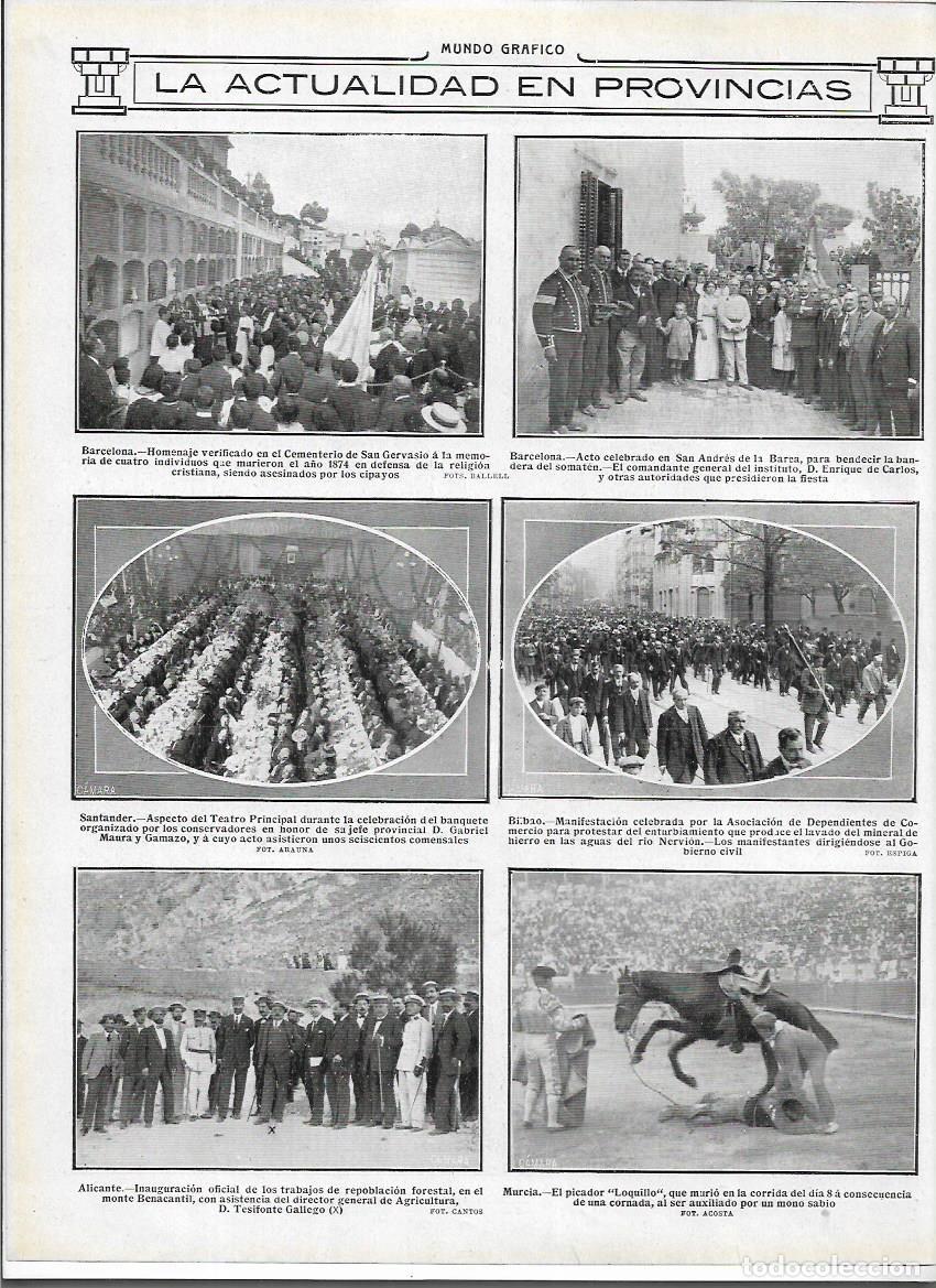 Collectionnisme: A&Ntilde;O 1913 RECORTE PRENSA BARCELONA SANT ANDREU BENDICION BANDERA DEL SOMATEN ENRIQUE DE CARLOS