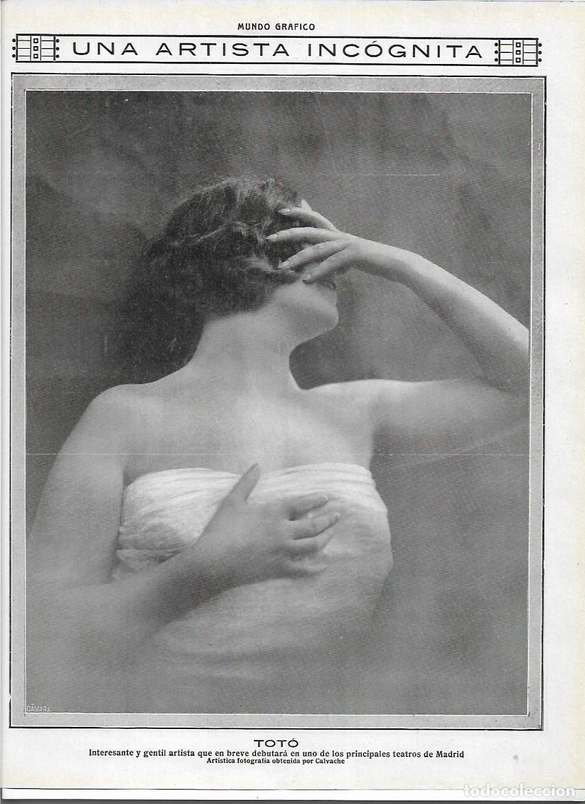 Collectionnisme: A&Ntilde;O 1913 RECORTE PRENSA TOTO ARTISTA QUE DEBUTARA EN LOS TEATROS DE MADRID FOTOGRAFIA CALVACHE