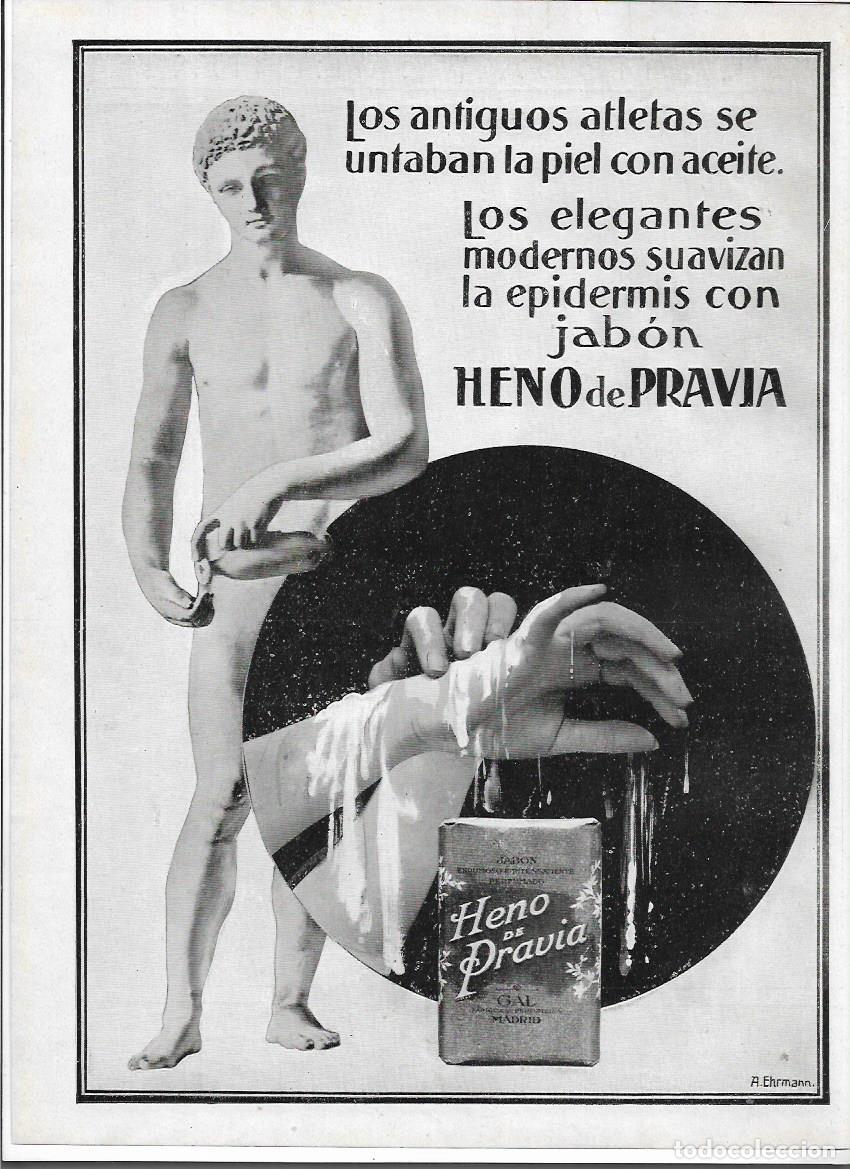 Collectionnisme: A&Ntilde;O 1913 RECORTE PRENSA PUBLICIDAD PASTILLA DE JABON HENO DE PRAVIA PERFUMERIA GAL