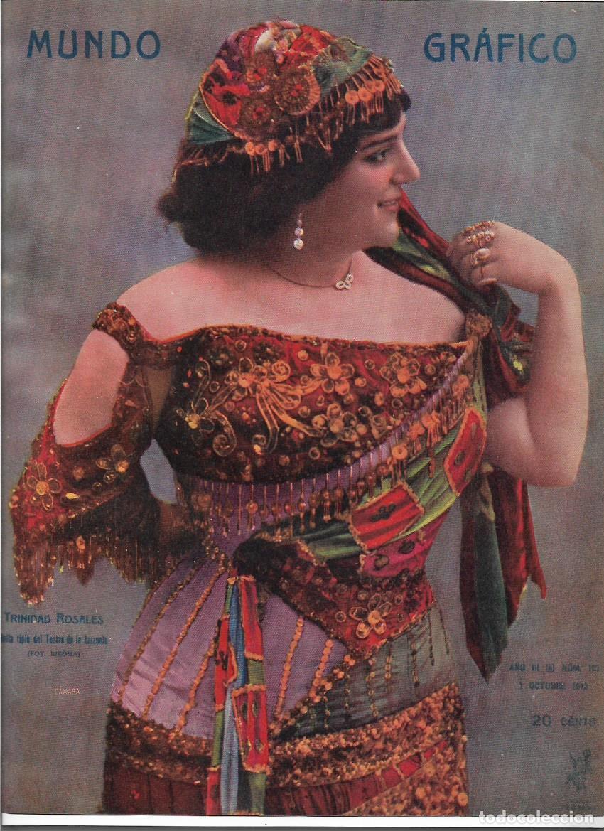 Coleccionismo: A&Ntilde;O 1913 RECORTE PRENSA TRINIDAD ROSALES ARTISTA TIPLE DEL TEATRO LA ZARZUELA FOTO BIEDMA