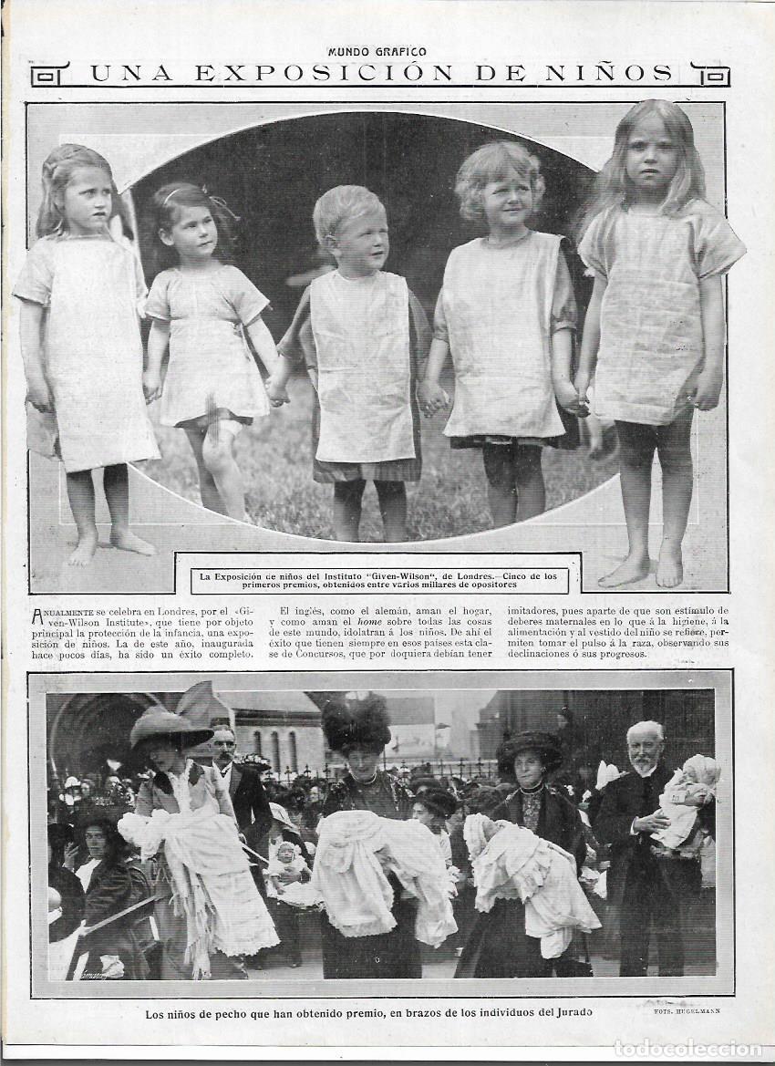 Coleccionismo: A&Ntilde;O 1913 RECORTE PRENSA LONDRES INSTITUTO GIVEN WILSON EXPOSICION DE NI&Ntilde;OS CONCURSO NI&Ntilde;OS DE PECHO