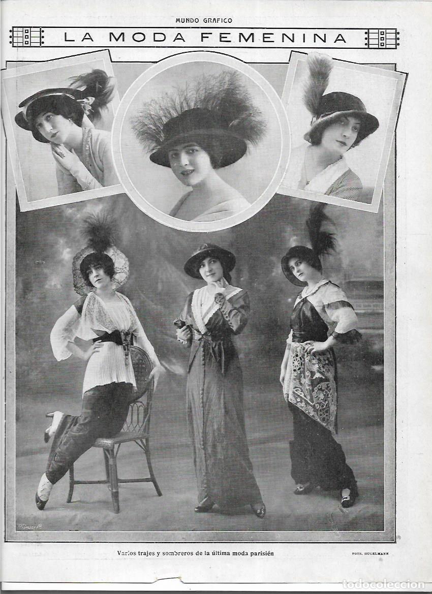 Coleccionismo: A&Ntilde;O 1913 RECORTE PRENSA MODA FEMENINA MUJER VESTIDOS SOMBREROS MODA PARISINA