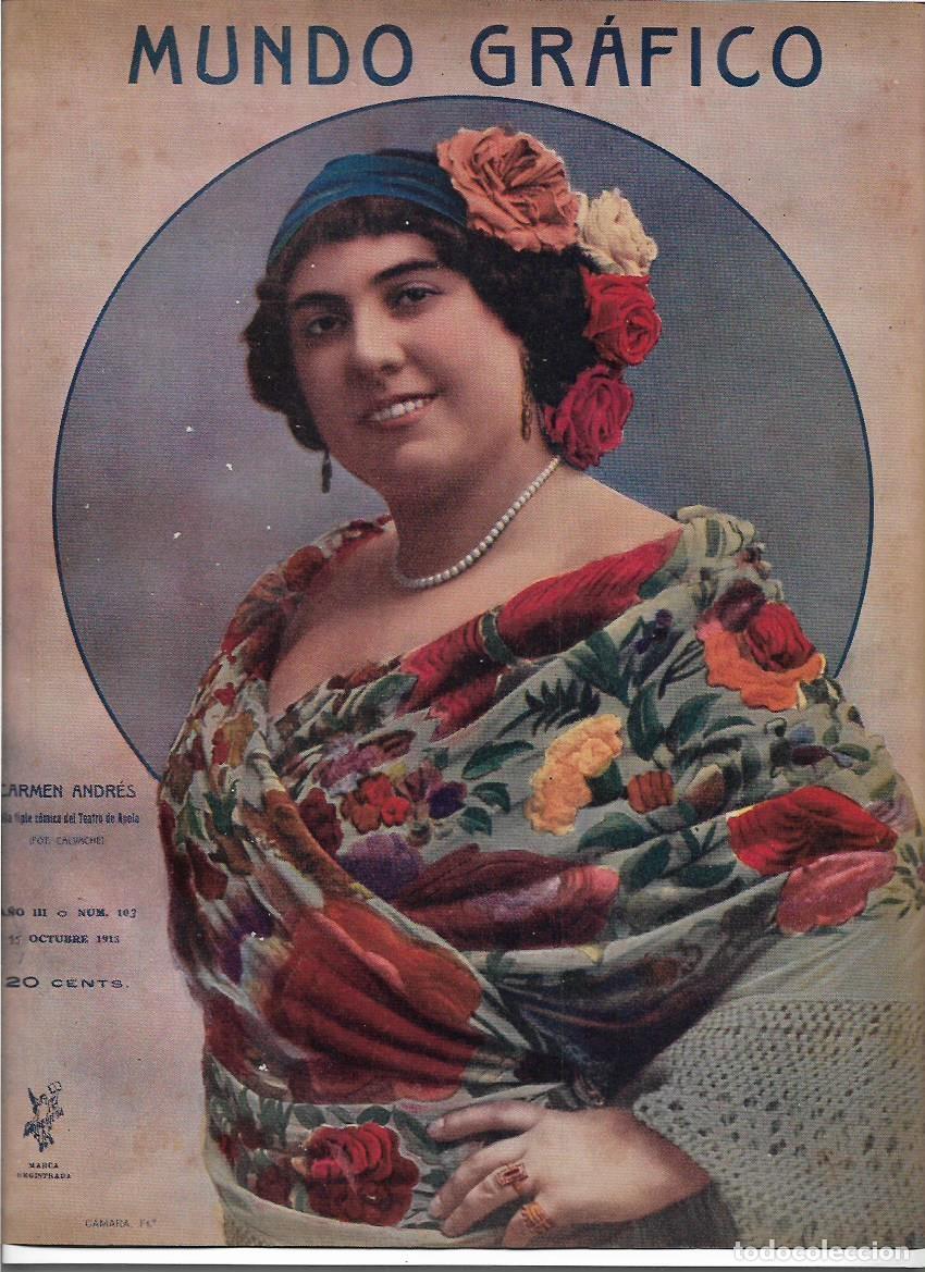Coleccionismo: A&Ntilde;O 1913 RECORTE PRENSA CARMEN ANDRES ARTISTA TIPLE COMICA TEATRO APOLO FOTOGRAFIA CALVACHE