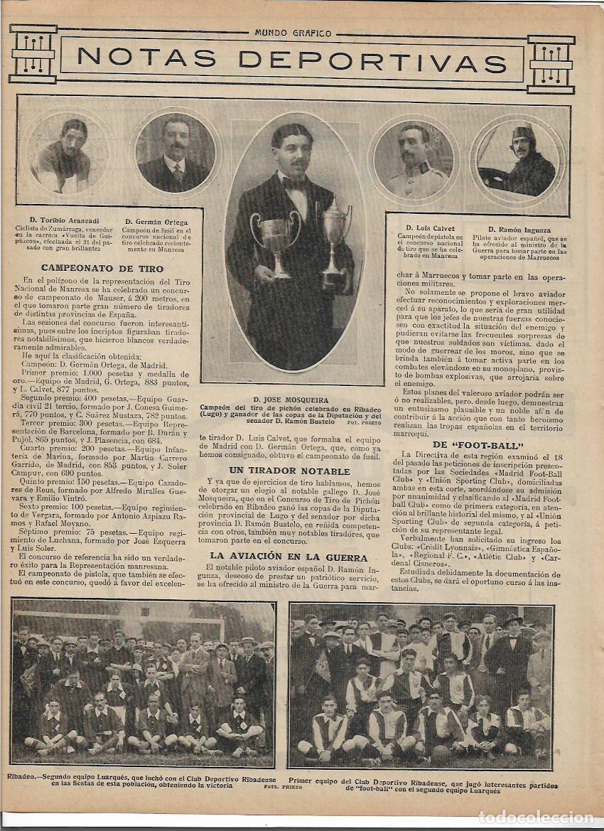 Coleccionismo: A&Ntilde;O 1913 RECORTE PRENSA DEPORTES FUTBOL RIBADEO CLUB DEPORTIVO RIBADENSE EQUIPO LUARQUES