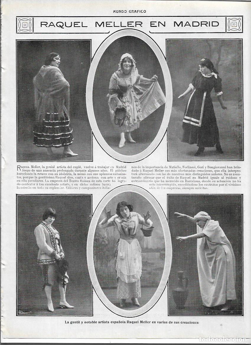 Coleccionismo: A&Ntilde;O 1913 RECORTE PRENSA RAQUEL MELLER ARTISTA ESPA&Ntilde;OLA EN MADRID