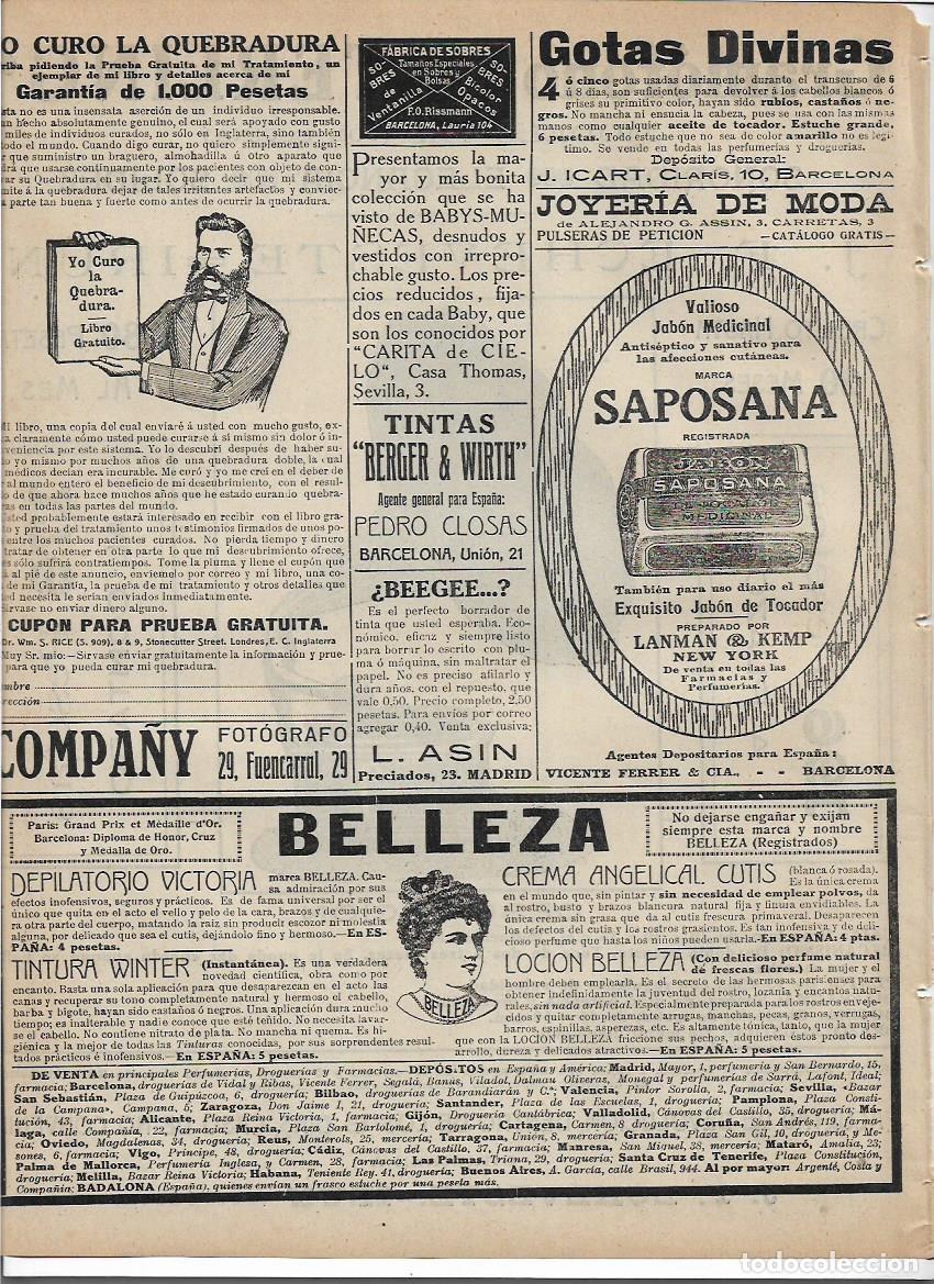 Coleccionismo: A&Ntilde;O 1913 RECORTE PRENSA PUBLICIDAD PASTILLA DE JABON MEDICINAL SAPOSANA TOCADOR LANMAN