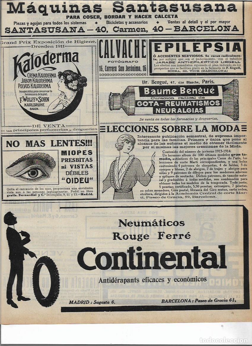Coleccionismo: A&Ntilde;O 1913 RECORTE PRENSA PUBLICIDAD NEUMATICOS CONTINENTAL RUEDAS COCHES AUTOMOVIL
