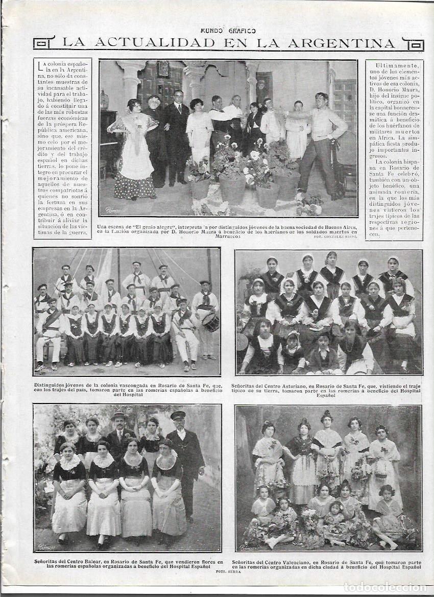 Coleccionismo: A&Ntilde;O 1913 RECORTE PRENSA ARGENTINA ROSARIO COLONIA VASCONGADA CENTRO ASTURIANO BALEAR VALENCIANO