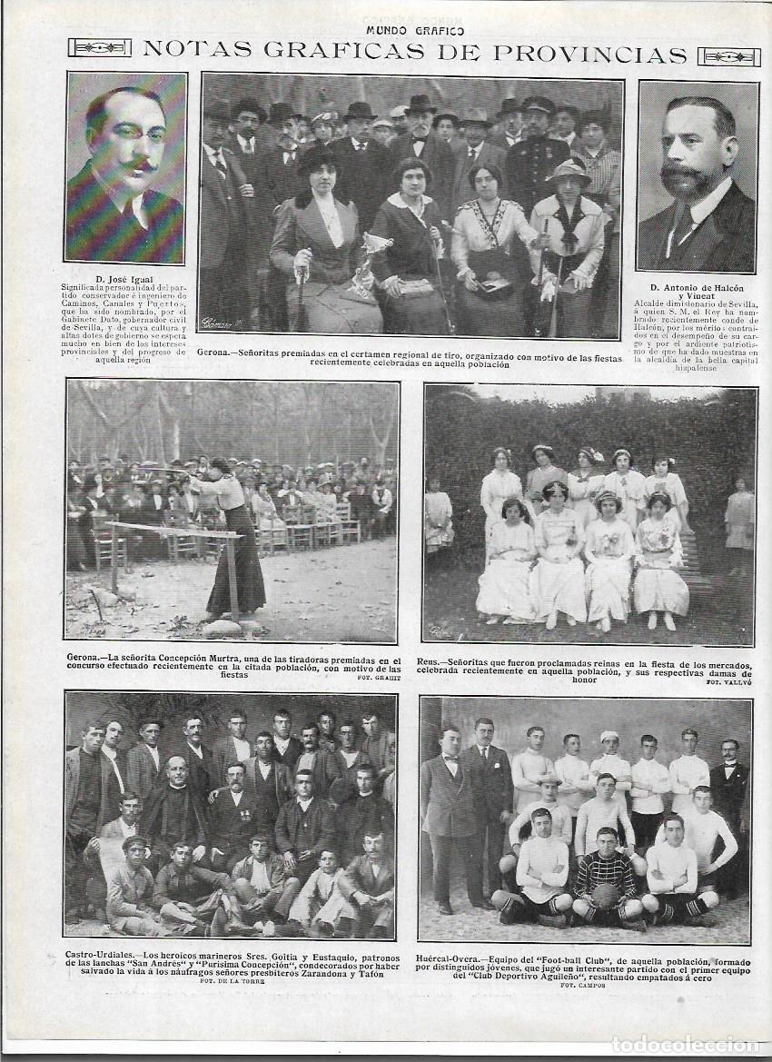 Coleccionismo: A&Ntilde;O 1913 RECORTE PRENSA DEPORTES HUERCAL OVERA EQUIPO DE FUTBOL CLUB JUGARON CON DEPORTIVO AGUILE&Ntilde;O