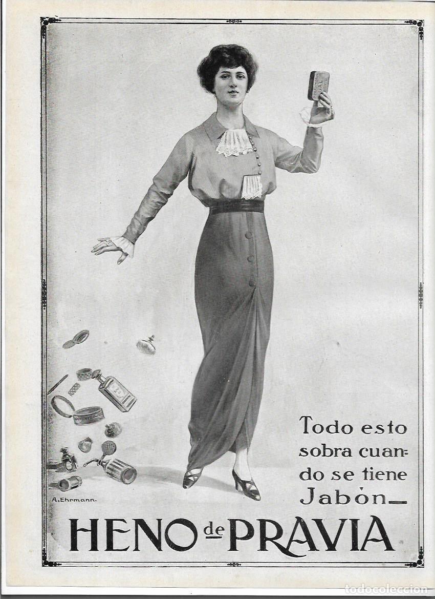 Coleccionismo: A&Ntilde;O 1913 RECORTE PRENSA PUBLICIDAD PASTILLA DE JABON HENO DE PRAVIA PERFUMERIA GAL