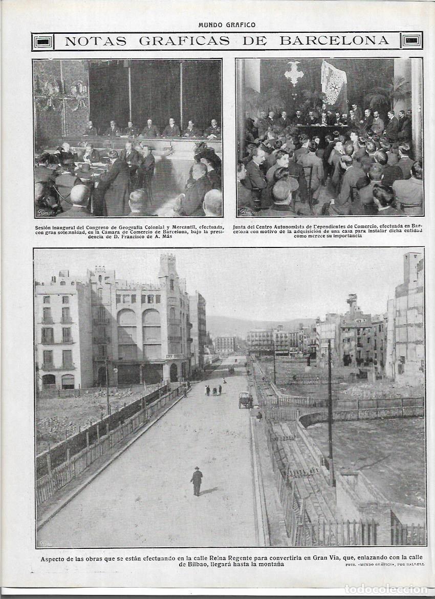 Coleccionismo: A&Ntilde;O 1913 RECORTE PRENSA BARCELONA URBANISMO OBRAS CONSTRUCCION DE LA GRANVIA