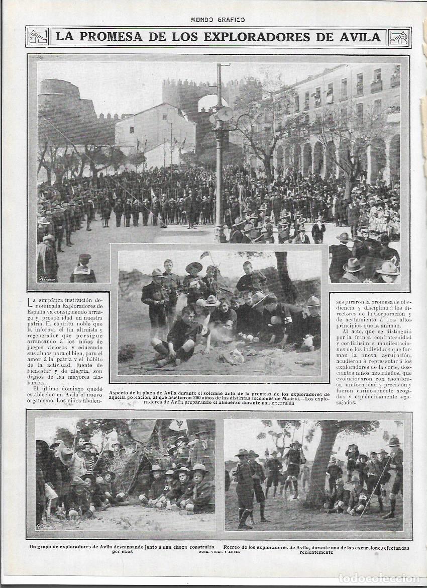 Coleccionismo: A&Ntilde;O 1913 RECORTE PRENSA LA PROMESA DE LOS EXPLORADORES DE AVILA