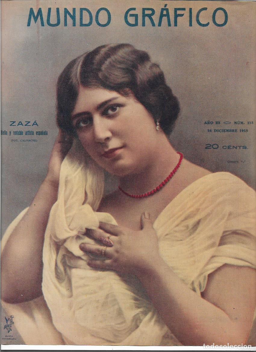 Coleccionismo: A&Ntilde;O 1913 RECORTE PRENSA ZAZA ARTISTA ESPA&Ntilde;OLA FOTOGRAFIA CALVACHE