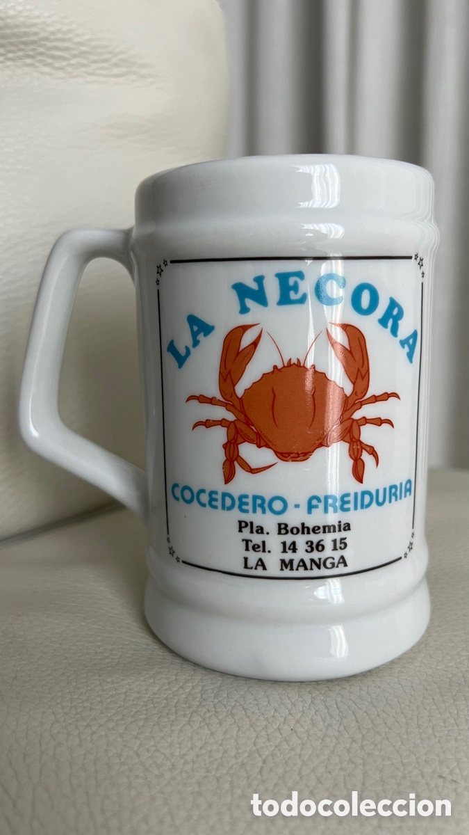 Coleccionismo: ANTIGUA JARRA PUBLICIDAD MARIQUERIA DEL MAR Y LA NECORA , LA MANGA ( MURCIA )