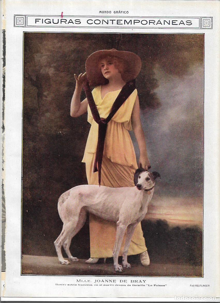 Collezionismo: A&Ntilde;O 1913 RECORTE PRENSA JOANNE DE BRAY ARTISTA ACTRIZ FRANCESA DRAMA LA FALENA FOTO REUTLINGER