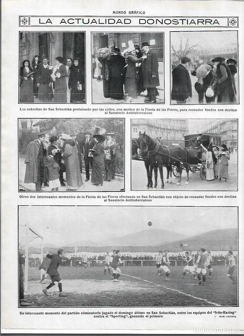 Collezionismo: A&Ntilde;O 1913 RECORTE PRENSA DEPORTES SAN SEBASTIAN FUTBOL EQUIPOS DEL IRUN RACING Y EL SPORTING