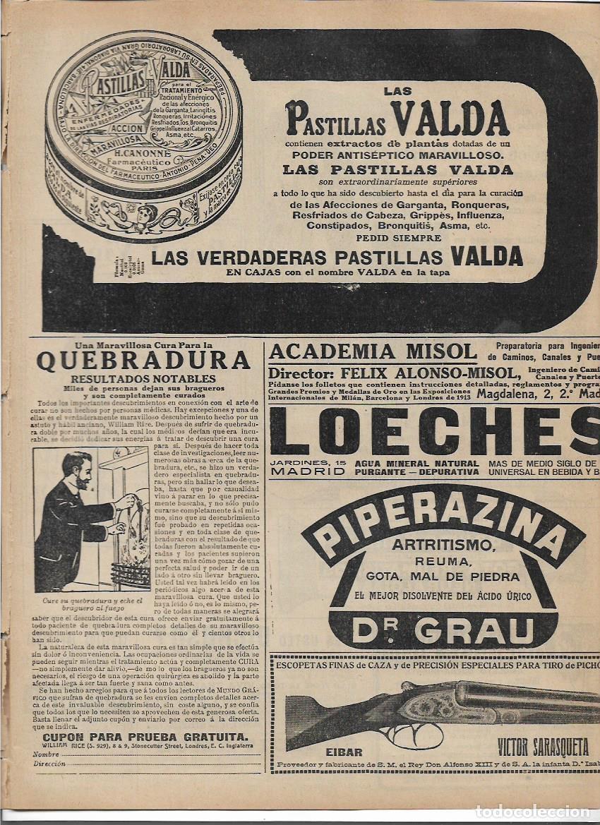 Collezionismo: A&Ntilde;O 1913 RECORTE PRENSA PUBLICIDAD PASTILLAS VALDA RESFRIADOS BRONQUITIS RONQUERA ASMA