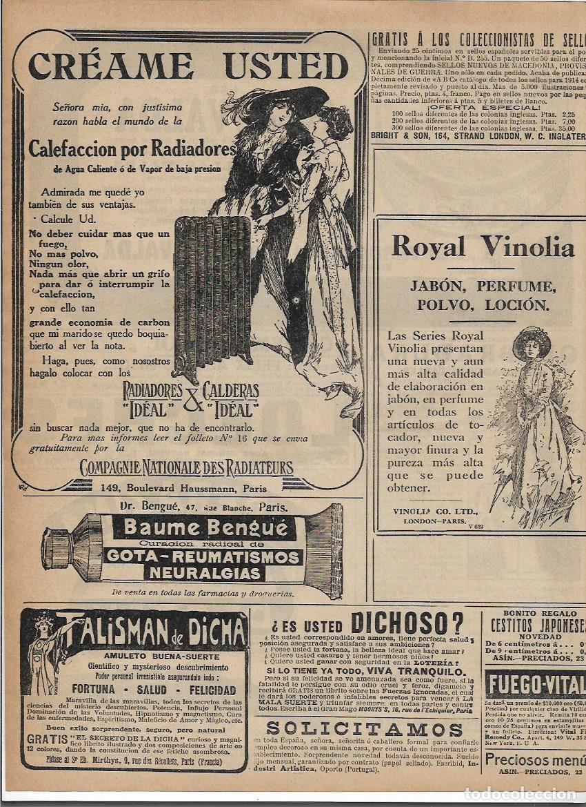 Collezionismo: A&Ntilde;O 1913 RECORTE PRENSA PUBLICIDAD CALEFACCION POR RADIADORES CALDERAS IDEAL