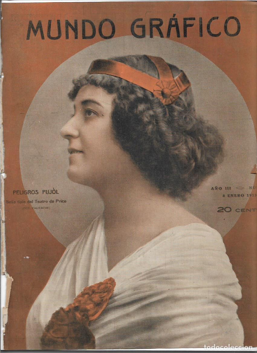 Collezionismo: A&Ntilde;O 1913 RECORTE PRENSA PELIGROS PUJOL ARTISTA TIPLE DEL TEATRO DE PRICE FOTOGRAFIA CALVACHE